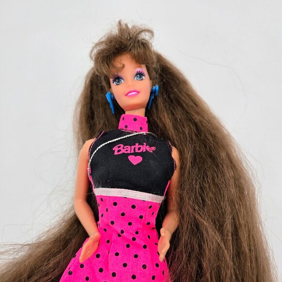 Totally Hair Barbie Doll Brunette 1991 1117 Mattel Read - Picture 14 of 16